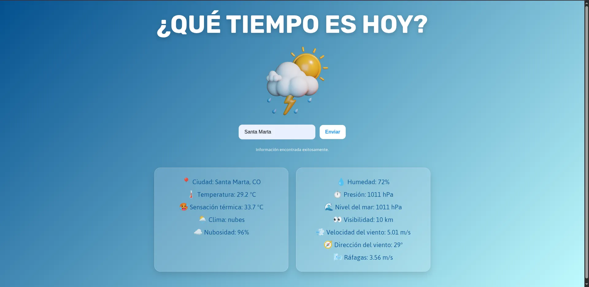 ¿Qué tiempo es hoy?